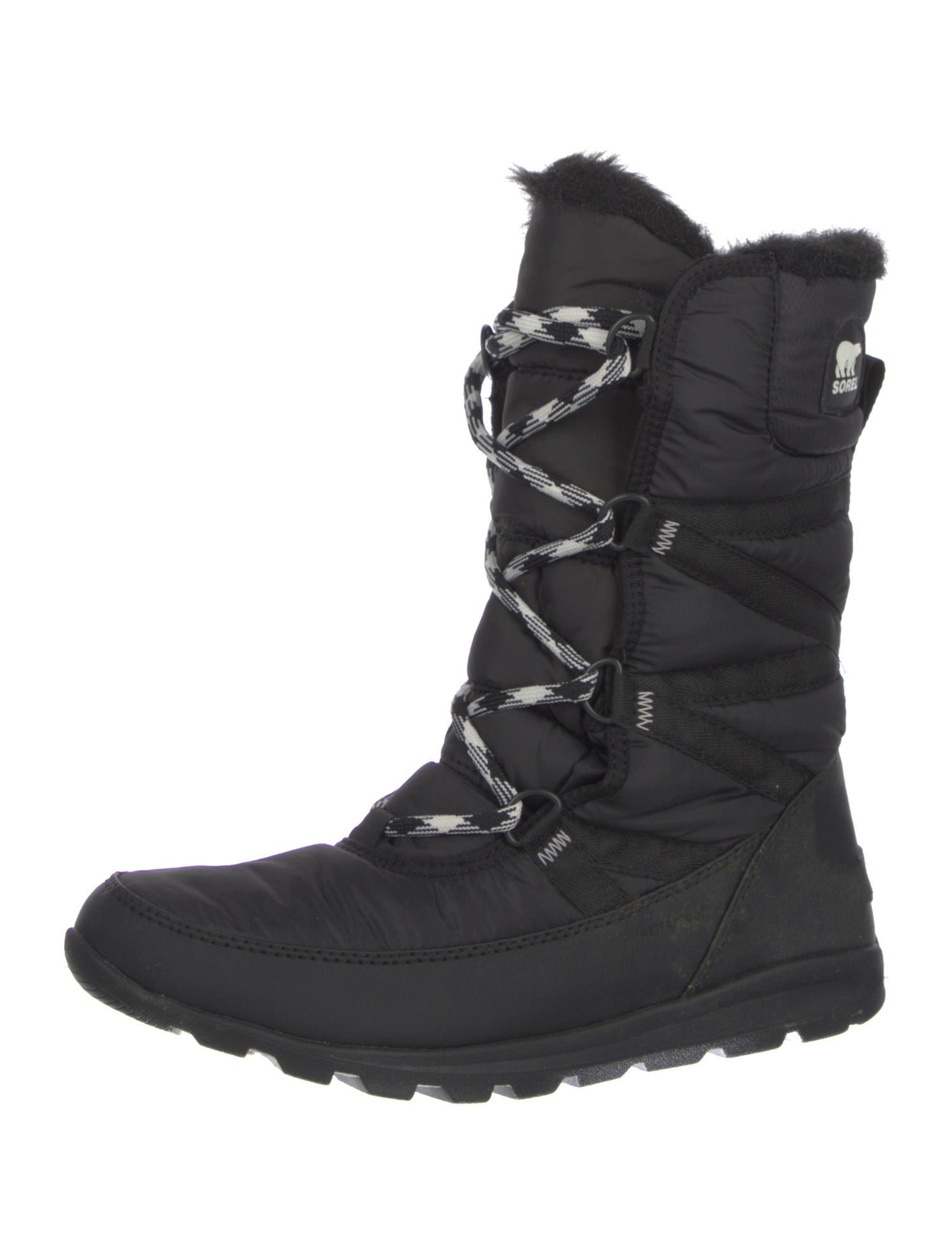 Sorel Nylon Faux Fur Trim Combat Boots