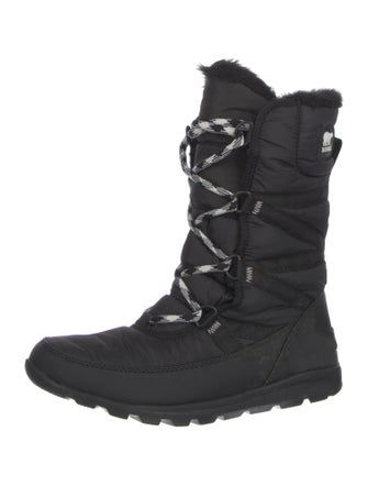 Sorel Nylon Faux Fur Trim Combat Boots