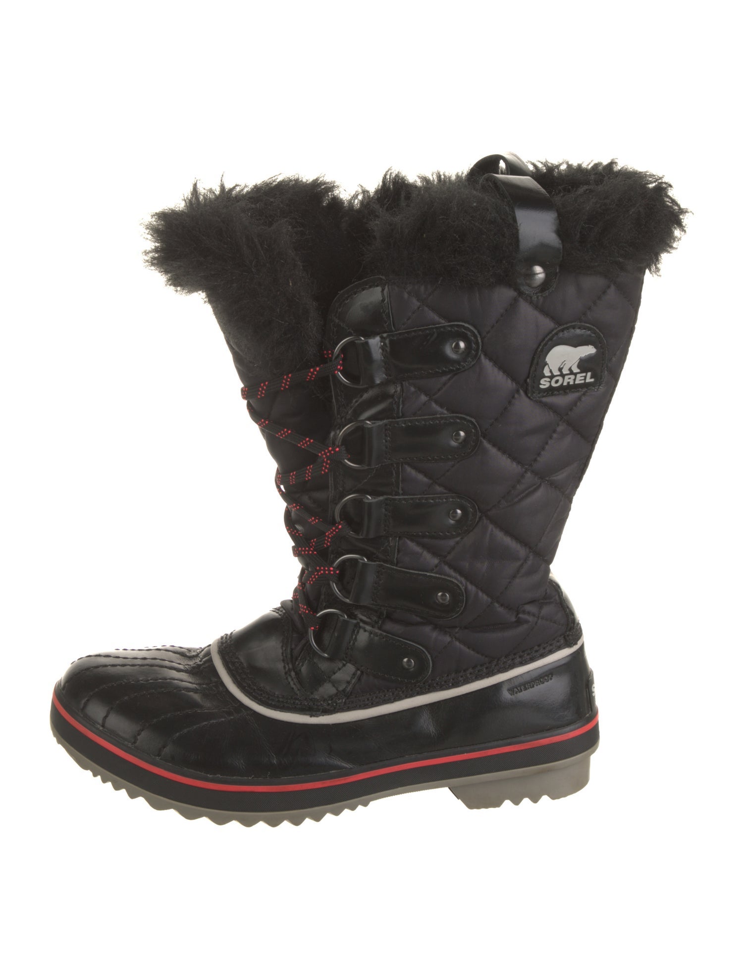 Sorel Leather Faux Fur Trim Lace-Up Boots