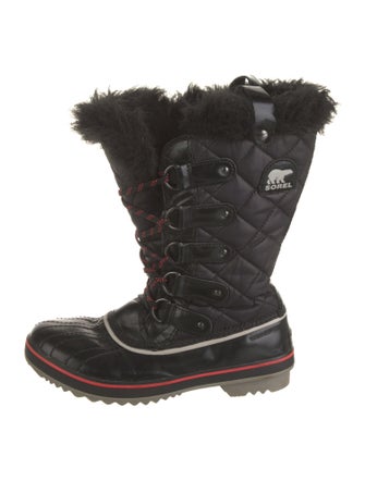 Sorel Leather Faux Fur Trim Lace-Up Boots