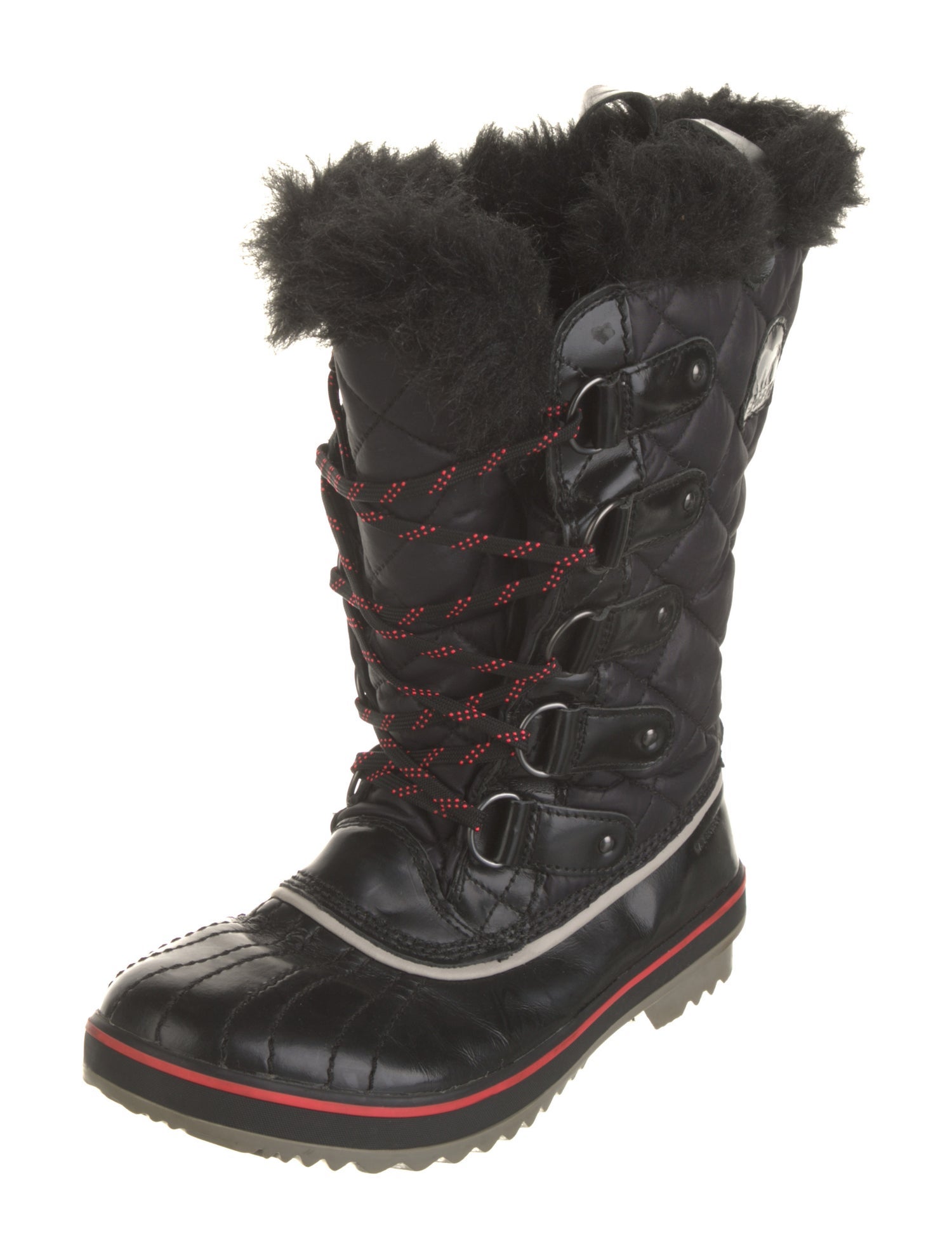 Sorel Leather Faux Fur Trim Lace-Up Boots