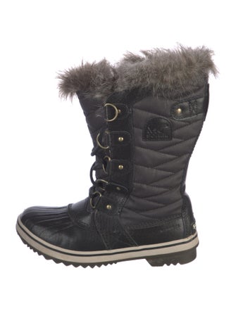 Sorel Leather Faux Fur Trim Lace-Up Boots