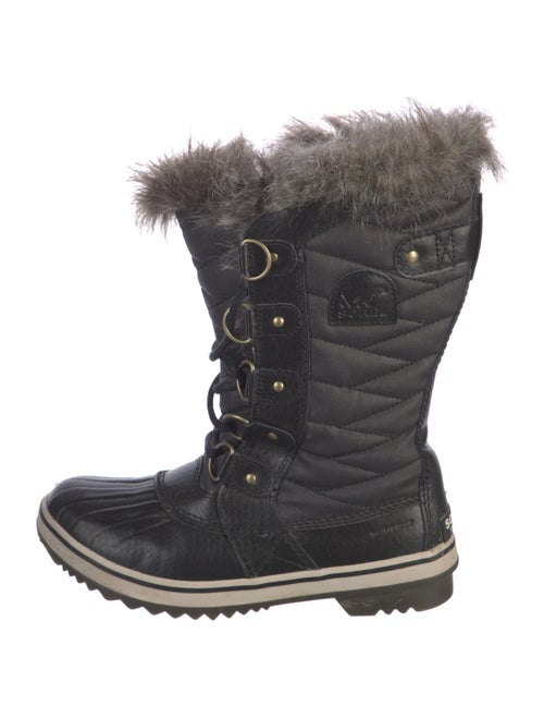 Sorel Leather Faux Fur Trim Lace-Up Boots
