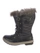 Sorel Leather Faux Fur Trim Lace-Up Boots