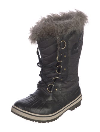Sorel Leather Faux Fur Trim Lace-Up Boots
