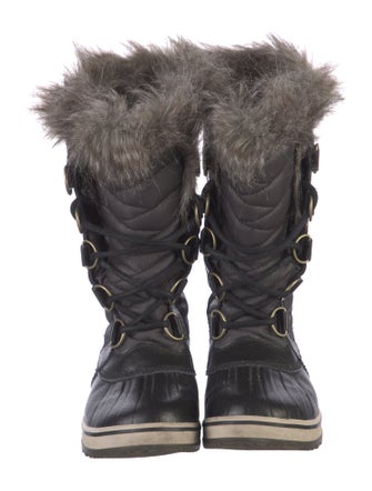 Sorel Leather Faux Fur Trim Lace-Up Boots