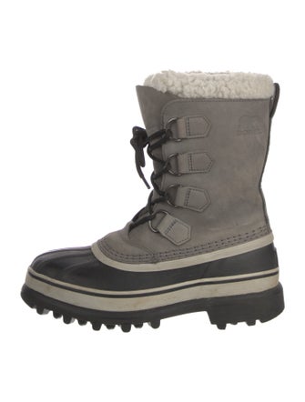 Sorel Suede Faux Fur Trim Lace-Up Boots