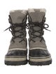 Sorel Suede Faux Fur Trim Lace-Up Boots