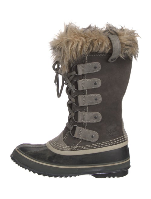 Sorel Suede Faux Fur Trim Lace-Up Boots