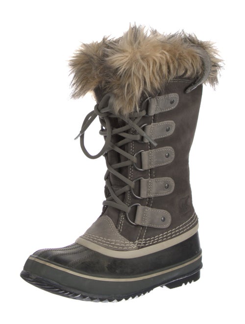 Sorel Suede Faux Fur Trim Lace-Up Boots