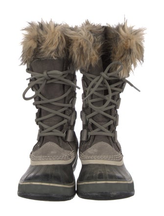 Sorel Suede Faux Fur Trim Lace-Up Boots