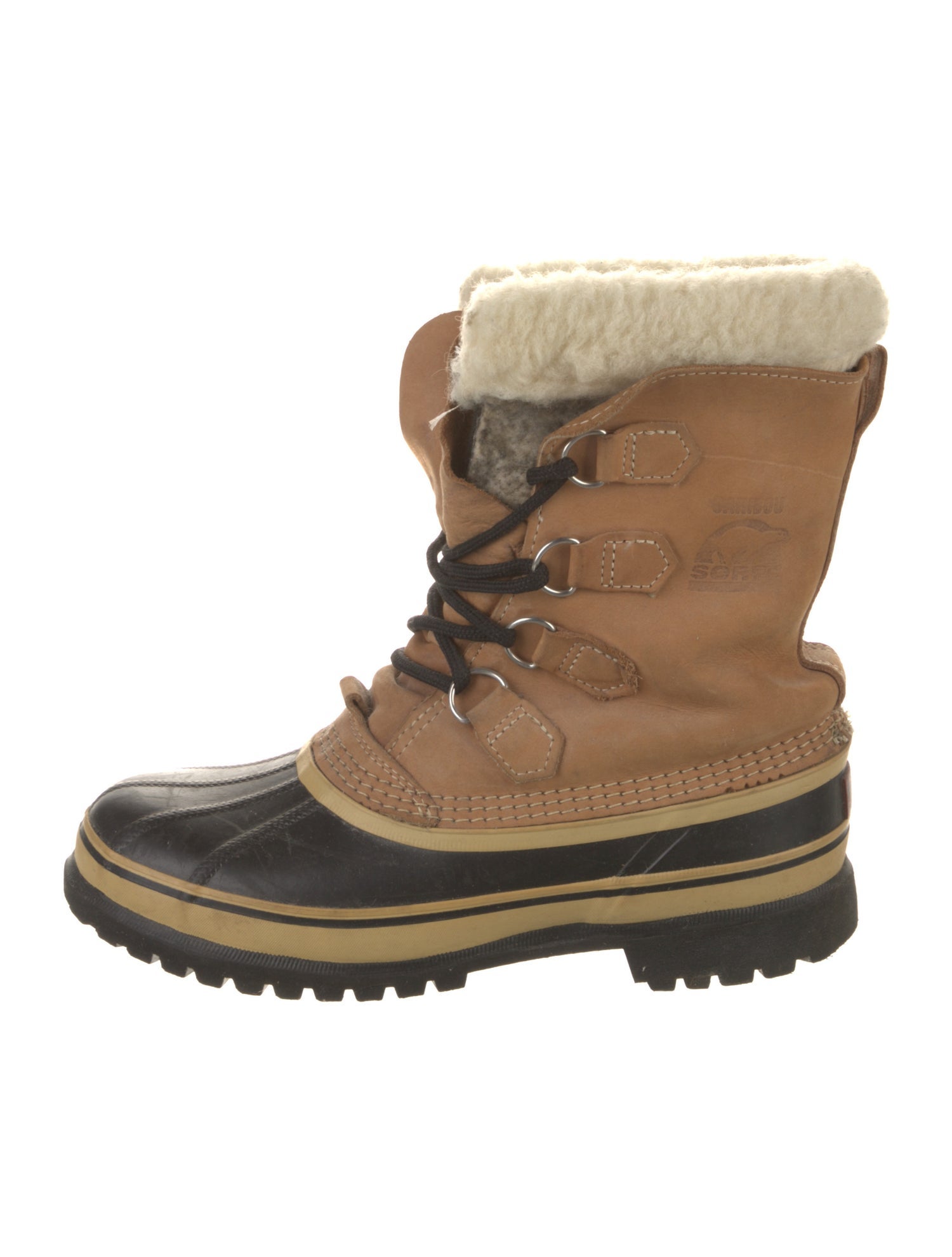 Sorel Leather Faux Fur Trim Lace-Up Boots