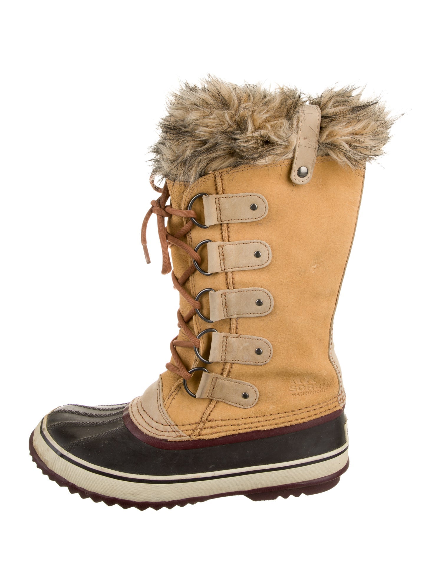 Sorel Suede Colorblock Pattern Lace-Up Boots