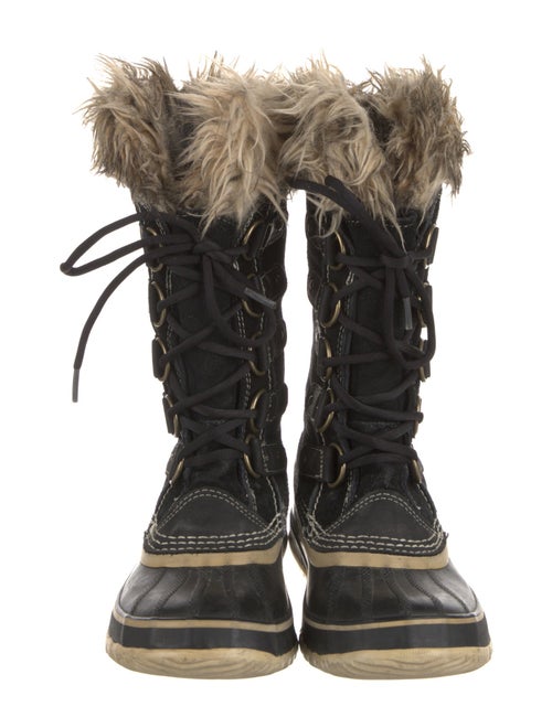 Sorel Suede Fur Trim Lace-Up Boots