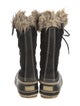Sorel Suede Fur Trim Lace-Up Boots