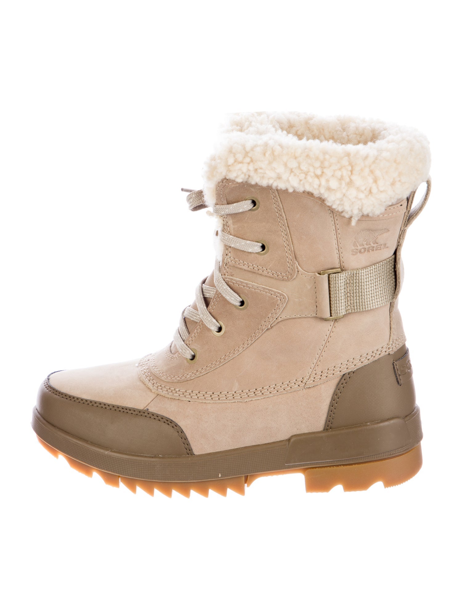 Sorel Suede Faux Fur Trim Lace-Up Boots