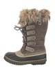 Sorel Suede Faux Fur Trim Lace-Up Boots