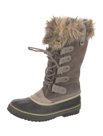 Sorel Suede Faux Fur Trim Lace-Up Boots