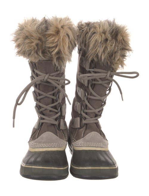 Sorel Suede Faux Fur Trim Lace-Up Boots