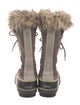 Sorel Suede Faux Fur Trim Lace-Up Boots