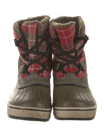 Sorel Rubber Plaid Print Rain Boots