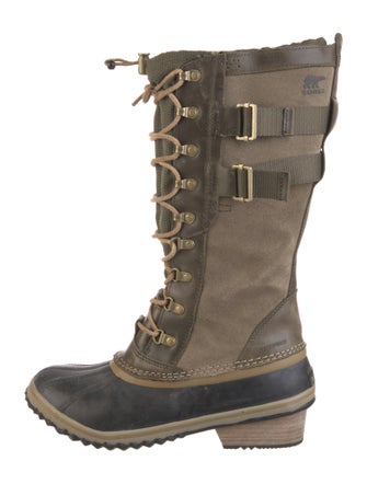 Sorel Suede Leather Trim Embellishment Lace-Up Boots