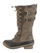 Sorel Suede Leather Trim Embellishment Lace-Up Boots