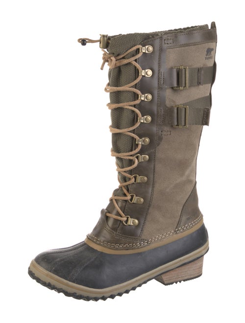 Sorel Suede Leather Trim Embellishment Lace-Up Boots