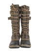 Sorel Suede Leather Trim Embellishment Lace-Up Boots