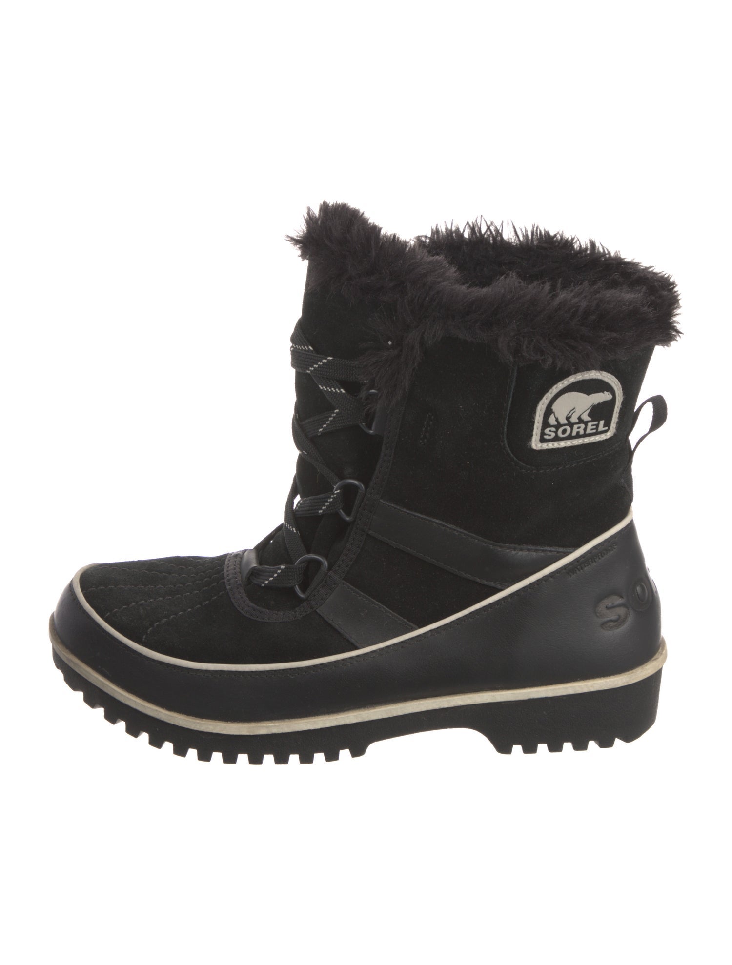 Sorel Suede Faux Fur Trim Lace-Up Boots