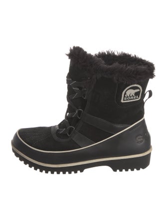 Sorel Suede Faux Fur Trim Lace-Up Boots