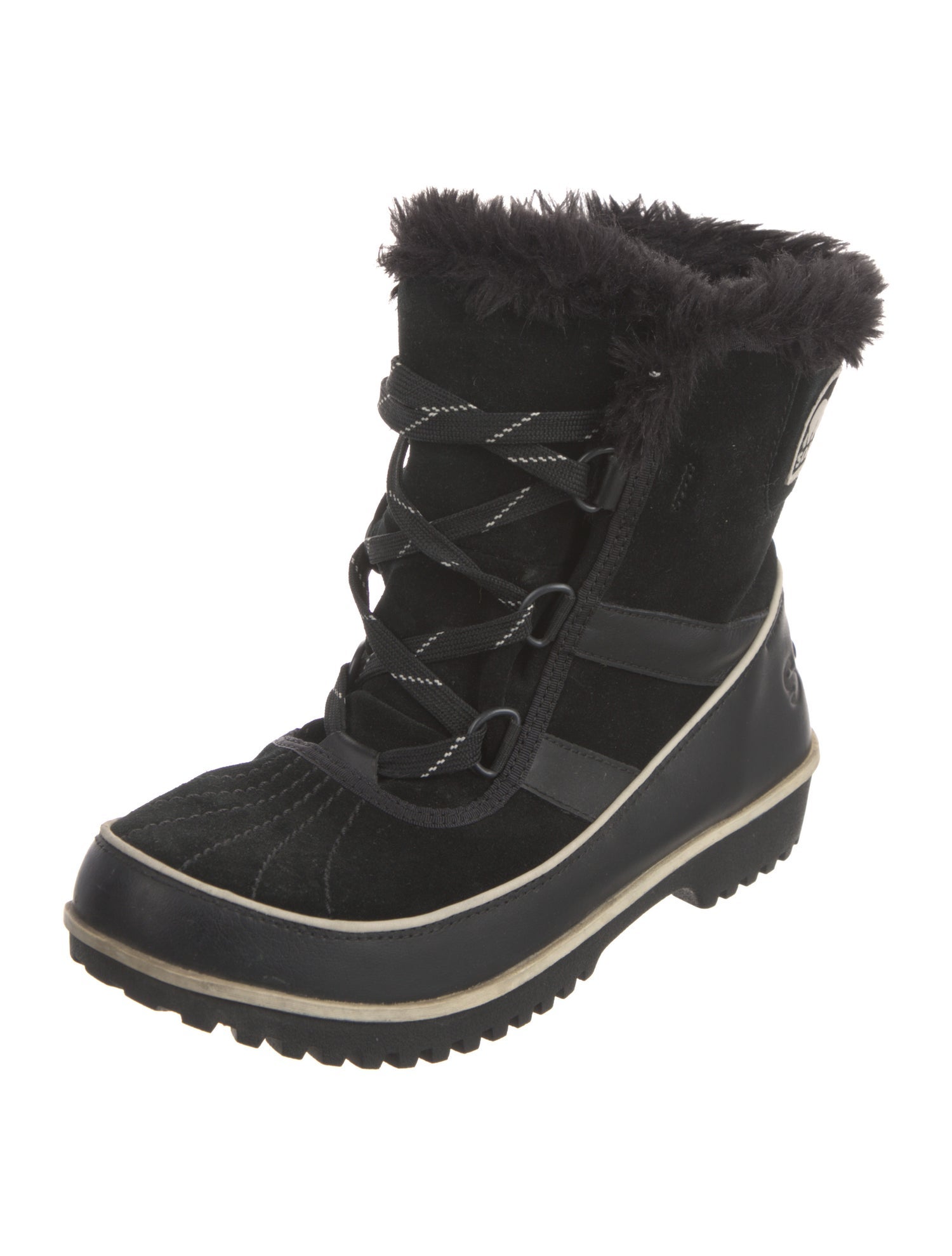 Sorel Suede Faux Fur Trim Lace-Up Boots