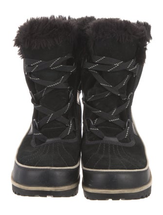 Sorel Suede Faux Fur Trim Lace-Up Boots