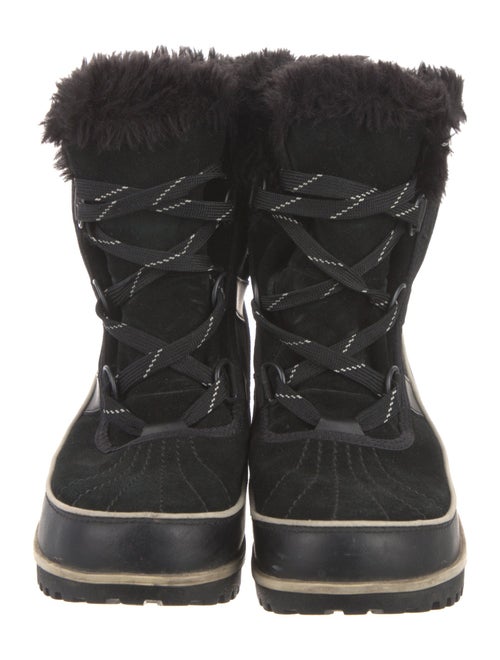 Sorel Suede Faux Fur Trim Lace-Up Boots