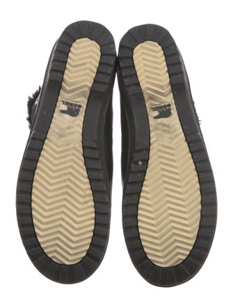 Sorel Suede Faux Fur Trim Lace-Up Boots