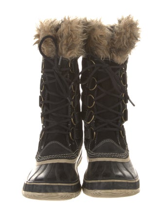 Sorel Suede Faux Fur Trim Lace-Up Boots