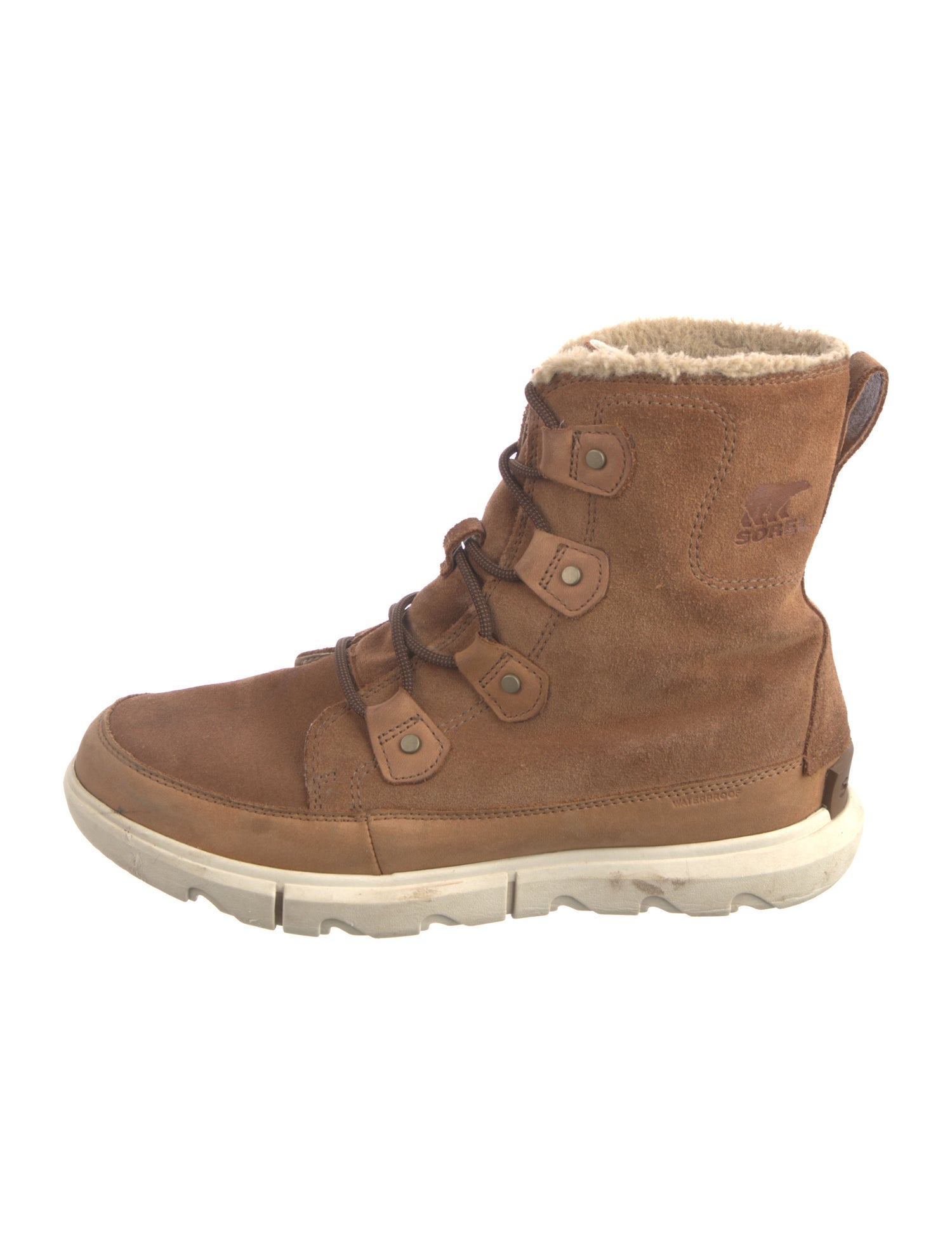 Sorel Suede Faux Fur Trim Lace-Up Boots