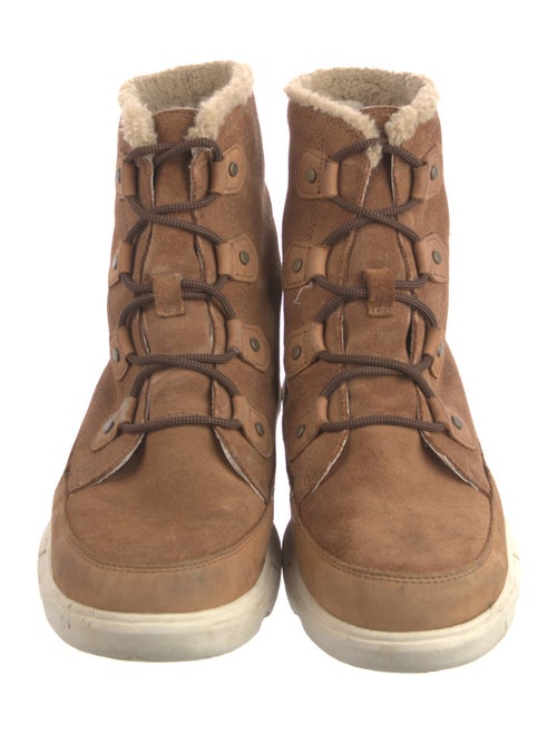 Sorel Suede Faux Fur Trim Lace-Up Boots