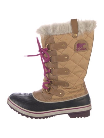 Sorel Quilted Pattern Canvas Lace-Up Boots