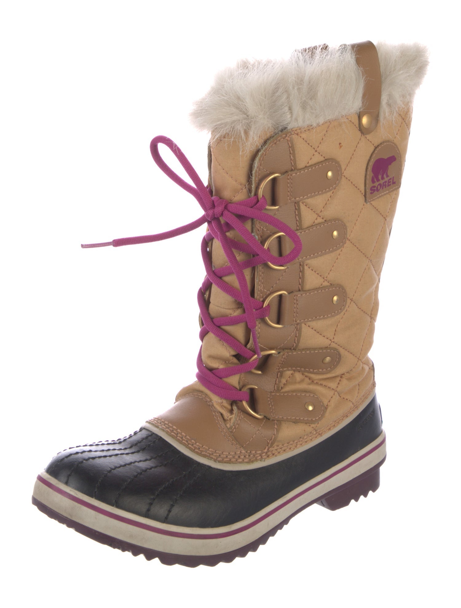 Sorel Quilted Pattern Canvas Lace-Up Boots
