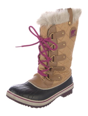 Sorel Quilted Pattern Canvas Lace-Up Boots