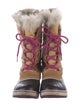 Sorel Quilted Pattern Canvas Lace-Up Boots