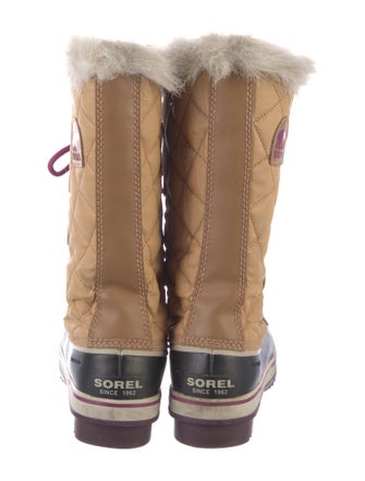 Sorel Quilted Pattern Canvas Lace-Up Boots