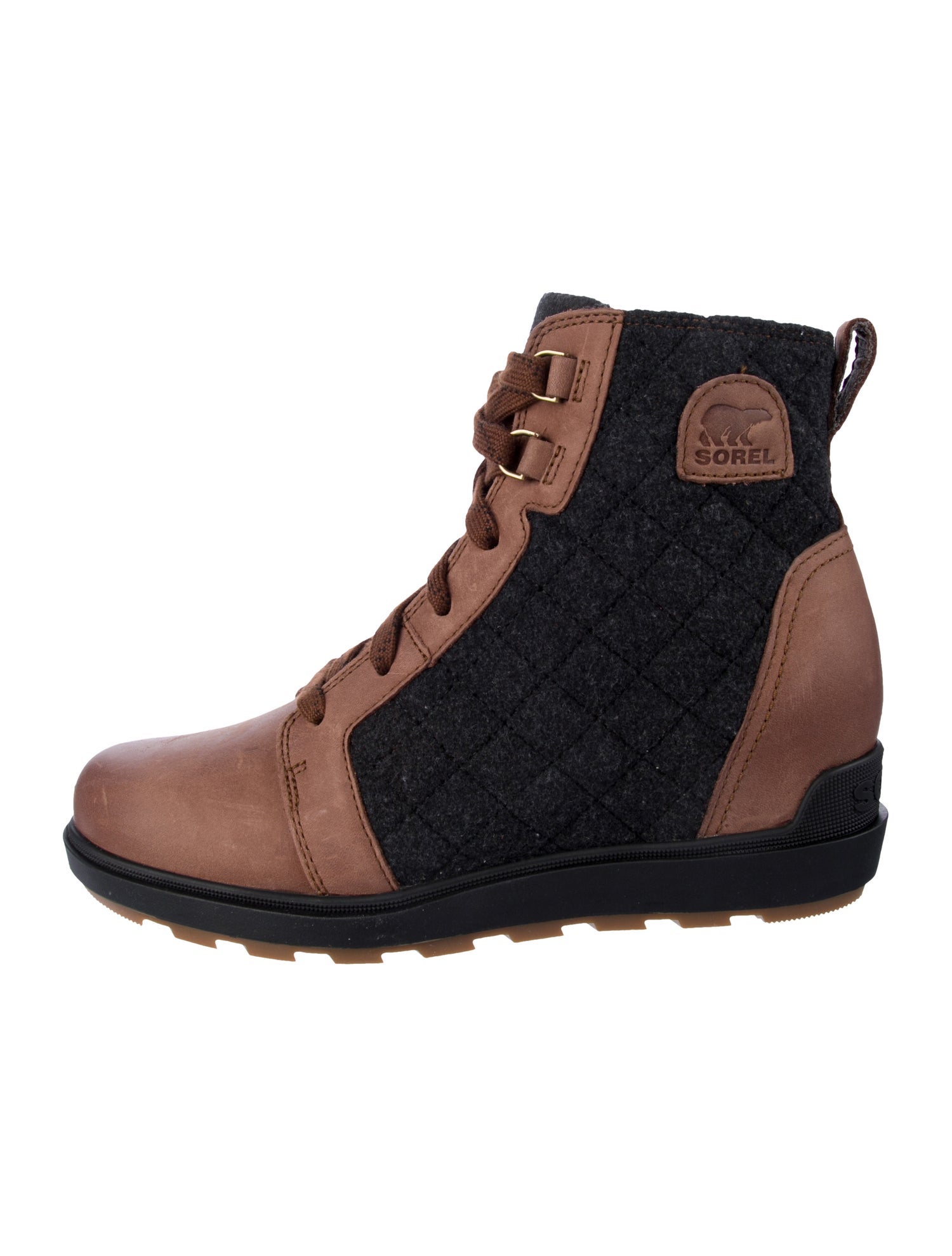 Sorel Leather Colorblock Pattern Combat Boots