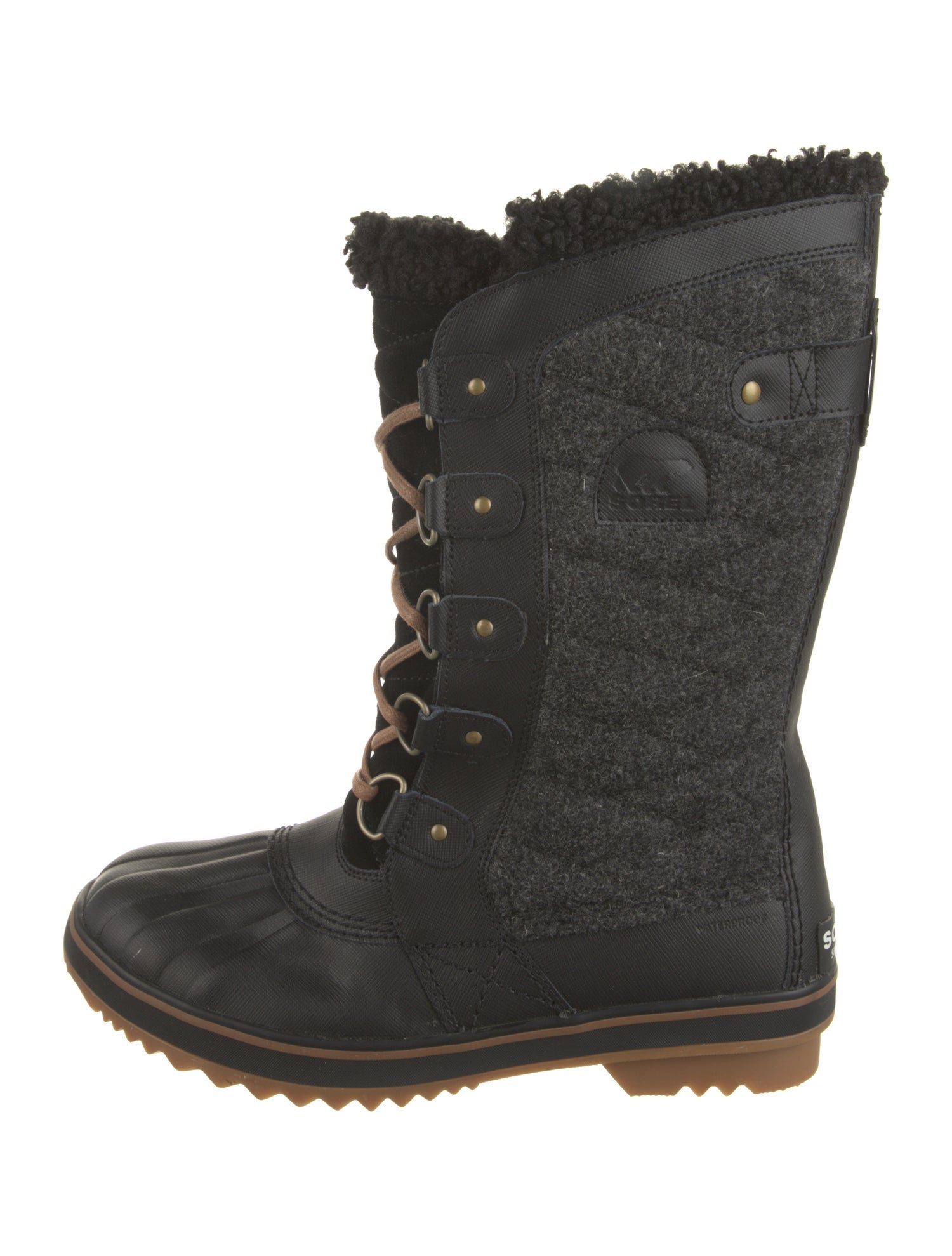 Sorel Wool Striped Lace-Up Boots