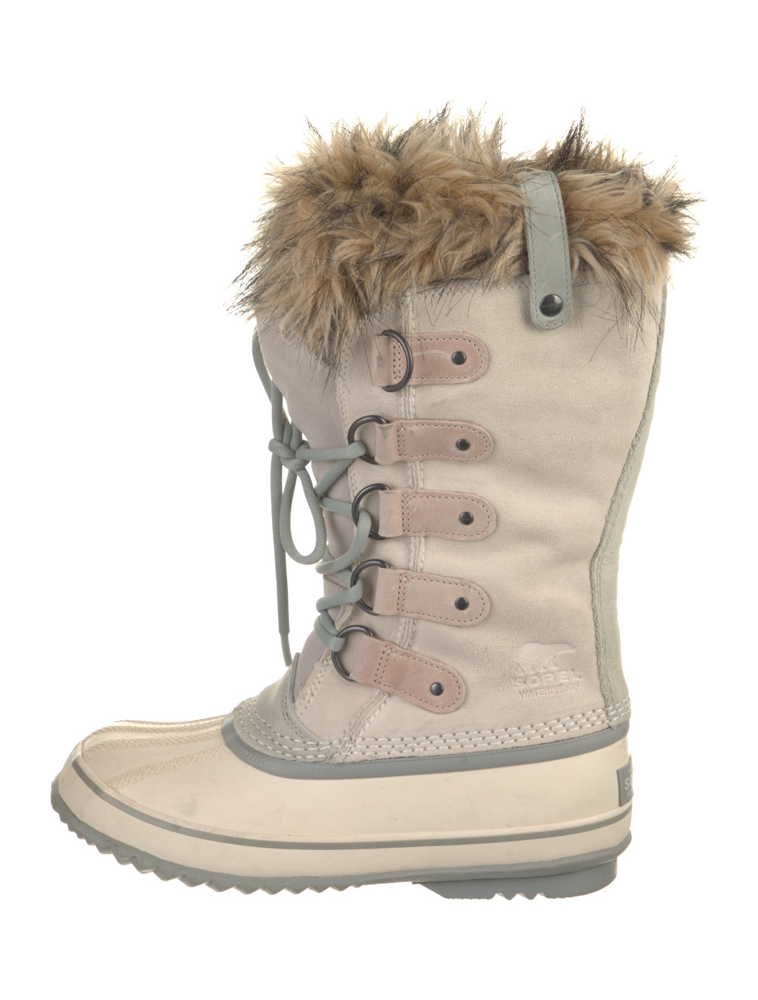 Sorel Suede Fur Trim Lace-Up Boots