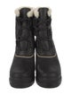 Sorel Leather Fur Trim Lace-Up Boots