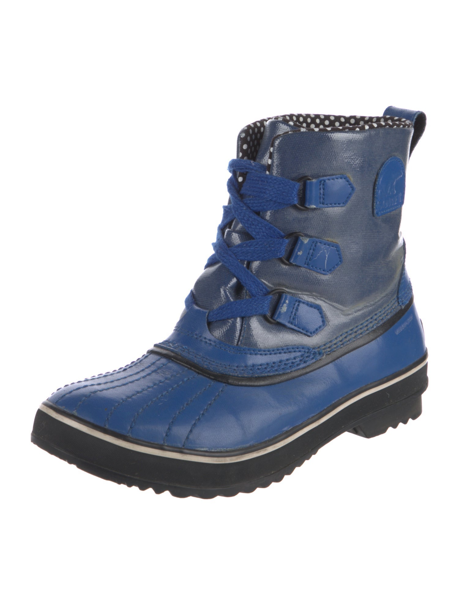 Sorel Leather Colorblock Pattern Combat Boots