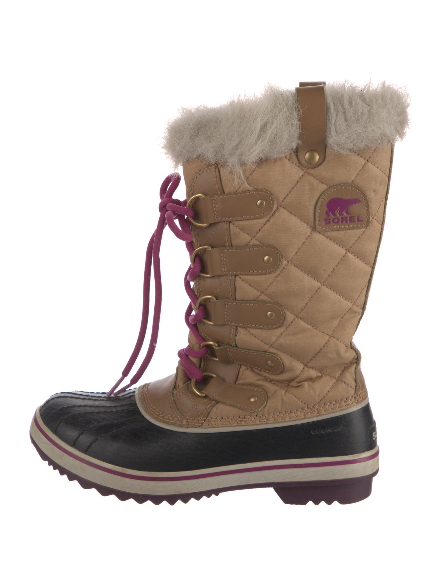 Sorel Quilted Pattern Canvas Lace-Up Boots