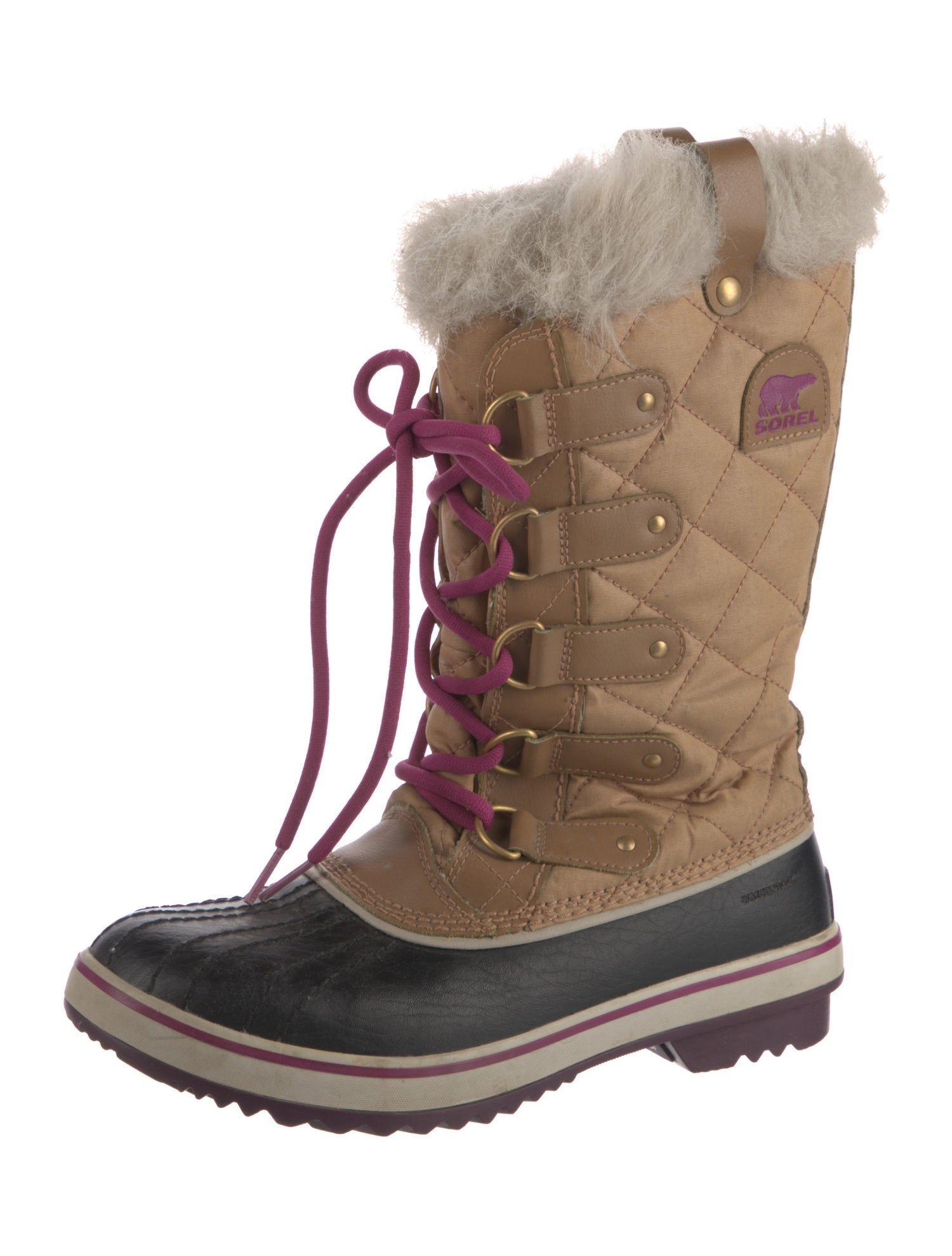 Sorel Quilted Pattern Canvas Lace-Up Boots
